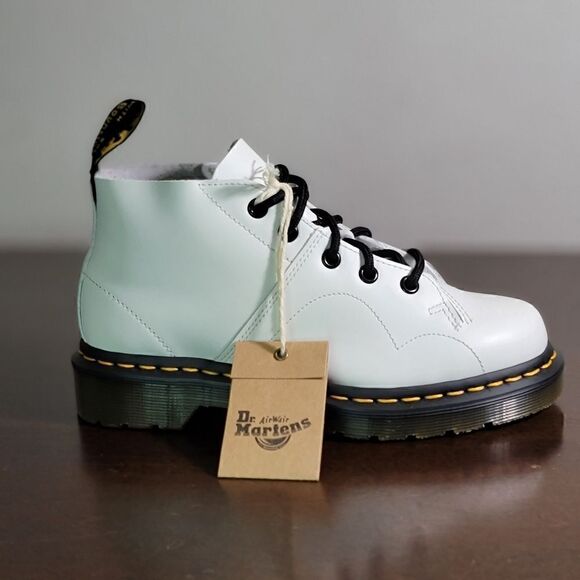 Dr. Martens Church Smooth Leather Monkey Boots White Brown Size 5 Combat Air New - Picture 6 of 16